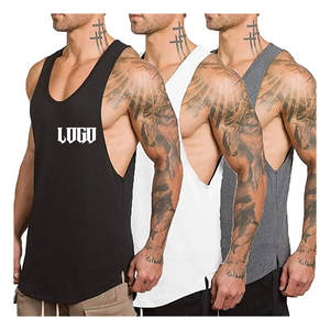 Men's Sleeveless Gym <b>Tank</b> Singlet Stringer Vest with <b>Lace</b> Button Embroidery Badge Decoration for Bodybuilding Fitness Workout - Product Image 3