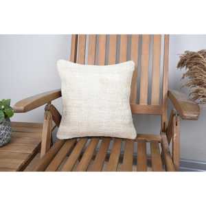 Farmhouse <b>Rustic</b> Design 14x14 Inch Beige Wool <b>Rug</b> Woven with Vintage Pattern - Product Image 1