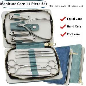 Coupe-ongles en acier inoxydable haut de gamme ensemble de manucure et de pédicure avec pince de beauté gros ciseaux à ongles couteau de pédicure - Product Image 5