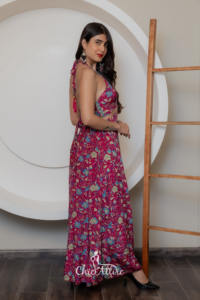 New Halter Neck Flair <b>Dress</b> Paisley Print Fit Resort Wear Beach Wear Floral Print <b>Maxi</b> <b>Dress</b> Paisley Bohemian <b>Silk</b> <b>Maxi</b> <b>Dress</b> - Product Image 4