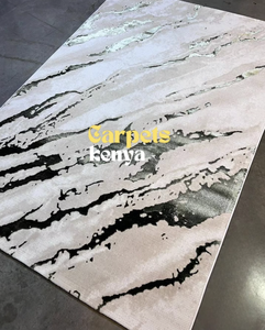 Alfombra Turca Moderna de Polipropileno Tejida a Máquina, con Base de Yute de Alta Calidad, Resistente a las Manchas, Pelo Alto, Diseño Abstracto para el Hogar - Product Image 1