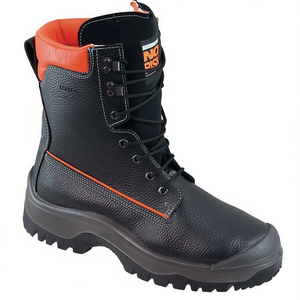Botas de Seguridad Forestales NoRisk S3 SRC EN20345/EN17249 de Cuero Negro/Naranja, Talla 47, para Equipo de Supervivencia al Aire Libre - Product Image 2