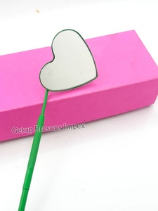 Espejo de diseño de corazón de alta calidad, revestimiento de polvo verde Kelly, extensión de pestañas, herramientas de belleza con logotipo personalizado de acero inoxidable japonés - Product Image 5