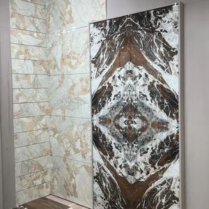 Décoration en mosaïque moderne Carreaux muraux en pierre frittée blanche 600x1200mm Carreaux de salle de bain et de sol pour appartements indiens - Product Image 1