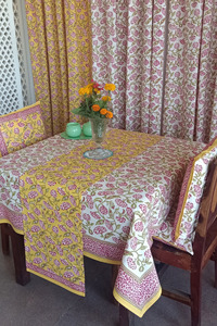 Beau chemin de table en coton imprimé floral multicolore fait à la main impression de blocs indiens pour les événements de mariage décor à la maison en plein air - Product Image 2
