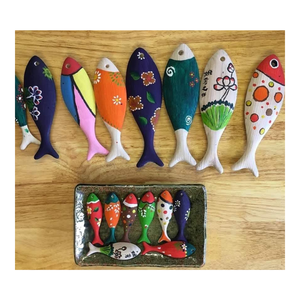 100% peces de playa náuticos de madera Natural colgante de peces de madera decoración de escultura de peces rústicos temáticos de playa decoraciones para la pared del hogar - Product Image 3