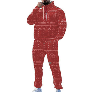 Conjunto Deportivo Unisex Talla XXL Plus, Sudadera con Capucha y Pantalones Deportivos, Ropa Navideña Increíble, Chándal Informal de Felpa para Hombre, Estampado Navideño - Product Image 3