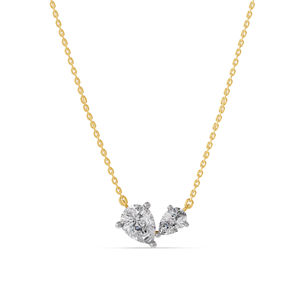 Collar de oro blanco de 10K con diamante cultivado en laboratorio de alta calidad de 1,25cts para mujer VS Clarity EF Cadena de cable de color para bodas y fiestas - Product Image 1