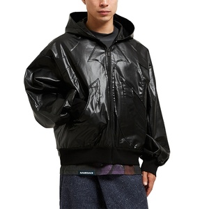 Veste en cuir de moto à fermeture éclair irrégulière de conception personnalisée OEM Veste en cuir coupe-vent imperméable de grande taille de qualité supérieure - Product Image 5