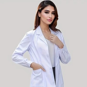 Venta al por mayor bata de laboratorio enfermera traje Denim algodón Unisex OEM uniforme tiempo plomo tela soporte Material género tipo orden suministro servicio - Product Image 2