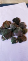 Batu Akik Lumut Alami Alba Gems Kelas Premium Potongan Hati Efek Cahaya 10mm-50mm Model 07 Diameter Lubang Tidak Ada untuk Pembuatan Perhiasan