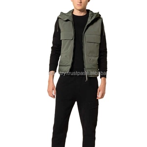 Chaleco de invierno de alta calidad para hombre, chaquetas OEM con capucha sin mangas, chaleco acolchado de moda, logotipo personalizado, impermeable, de piel de oveja tejida - Product Image 2