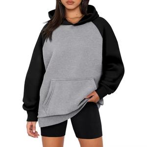 Trendy Women Oversized <b>Hoodie</b> Casual Pullover Sweatshirt <b>Velour</b> Soft Long Sleeve Cozy Loose Fit Streetwear Front Logo - Product Image 1