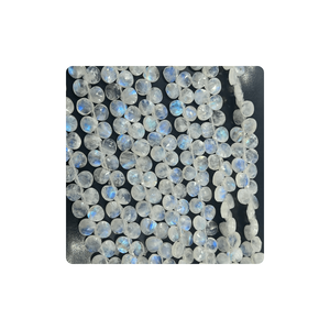 Venta al por mayor de cuentas briolette en forma de corazón facetado de piedra lunar arcoíris Rosa 7mm aproximadamente 8 pulgadas hebra fabricación de joyas - Product Image 3