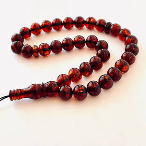 Prière islamique d'ambre de cerise, ambre naturel 33 Tasbih, prière quotidienne - Product Image 1