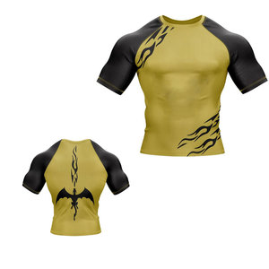 Rash Guard personalizado para hombres, ropa de entrenamiento de lucha, ropa de gimnasio de media manga, Rash Guard con diseño personalizado - Product Image 4