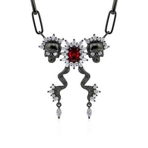Conjunto de Joyería de Plata de Ley con Diseño de Dos Calaveras Jeulia Death Stare - Product Image 2