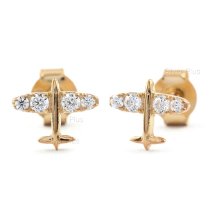 ต่างหูเพชรสีทอง14K เครื่องประดับดีสำหรับงานแต่งงานปรับได้10K/18K - Product Image 4