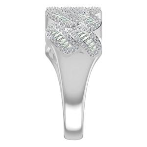 Cuban Link Band <b>Ring</b> in 10k Solid Gold with <b>Iced</b> Out Baguette Lab Grown Diamonds Hip Hop Style Men's Fine Jewelry IGI Certified - Product Image 2