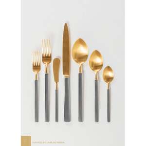 ชุดเครื่องใช้บนโต๊ะอาหารหรูหราแบบโบราณพร้อมที่จับอะคริลิคเครื่องใช้บนโต๊ะอาหารโลหะสำหรับตกแต่งงานแต่งงาน - Product Image 2