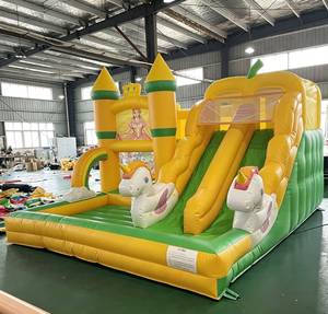 บ้านลมเป่าลมแบบเป่าลมยักษ์  รักษาสิ่งแวดล้อม ผลิตตามสั่ง  ทำจาก PVC หนา 0.55 มม. ได้รับมาตรฐาน CE พร้อมเครื่องเป่าลม  ชุดสไลเดอร์กระโดด  บ้านลมเชิงพาณิชย์ สำหรับโรงเรียนอนุบาล - Product Image 1