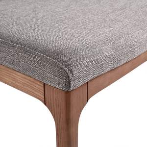 Chaise de salle à manger en teck massif avec assise et dossier rembourrés pour ensemble de salle à manger - Product Image 6