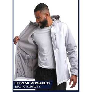 Veste Softshell Vintage pour Homme Coupe-Vent Chaud Col Montant Denim Imperméable Fermeture Éclair Hiver Activités de Plein Air Avant Respectueux de l'Environnement - Product Image 5
