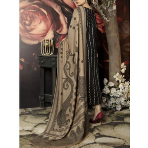 Vêtements pour femmes Robe en lin à manches longues de couleur unie de grande taille/Robe en lin Offre Spéciale avec motif brodé - Product Image 3