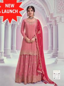 Heavy Chinon With Heavy Embroidery Sequence Work With Full Sleeve Readymade Party Wear <b>Dress</b> Traditional Wear Suit - Product Image 6