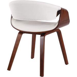 Ensemble de 2 chaises de salle à manger en bois courbé blanc, design scandinave du milieu du siècle, revêtement en cuir PU avec structure en bois contreplaqué noyer - Product Image 4
