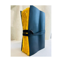 Cahier de notes en cuir souple A5 fait à la main avec 240 pages intérieures bords en papier jaune taille personnalisable pour l'écriture à l'école
