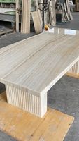 Tables en marbre de qualité supérieure, formes et tailles variées, imperméables, design moderne, finition antique, garantie 1 an pour une utilisation intérieure/extérieure en villa
