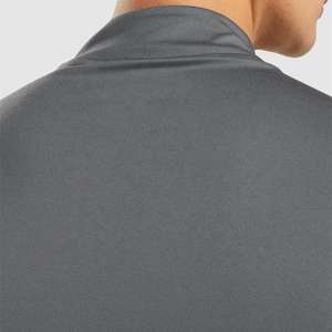 New Cheap Men's Rash Guard Slim Fit Gym Running Half Zip Quarter Pullover Breathable Anti-Bacterial Quick Dry Long Sleeve <b>Top</b> - Product Image 2