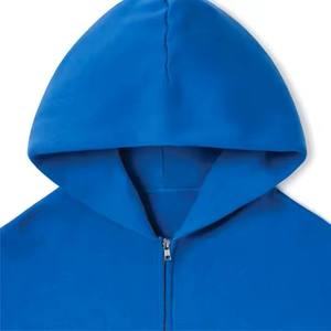 Mens Fashion Zipper Hoodie 100% Cotton Fleece Zip-Up Streetwear Style Jogger Set Eco-Friendly Winter Sweatshirt - Product Image 3