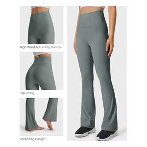 Leggings de yoga Bootcut Pantalones de yoga Crossover Pantalones de yoga con control de barriga Leggings acampanados de pierna ancha de cintura alta para mujeres - Product Image 6