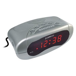 Reloj Despertador Plateado JUSTAMINUTE con Función de Repetición EH49101S para Escritorios y Mesas para Lowell - Product Image 1