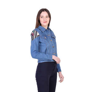 Vestes en jean décontractées surdimensionnées pour femmes, style 2024, automne/hiver, respirantes, imperméables, services OEM - Product Image 3