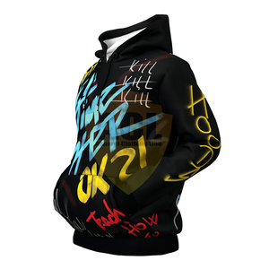 Sudadera con capucha de cuello redondo personalizada para hombre, Jersey estampado de talla grande, ropa para parte superior masculina - Product Image 3