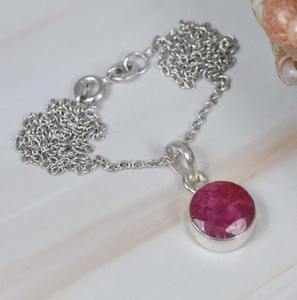 Pendentif pierre précieuse rubis meilleur cadeau d'anniversaire pour les filles de la mode pendentif en argent Sterling 925 avec 925 timbre pendentif en argent bijoux - Product Image 4