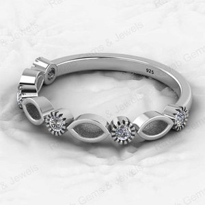 Genuine 925 Sterling Silver Bezel Setting 2x4mm Marquise Semi Mount <b>Ring</b> with Good <b>Resin</b> Ashes Work Keepsake Jewelry Findings - Product Image 3