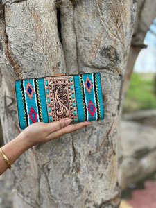Aztèque Selle Couverture Portefeuille Embrayage Élégant Nouveau Design Portefeuille Multi Utilisations Unique Western Cuir Vente Chaude Portefeuilles Pour Femmes - Product Image 5