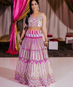Secuencia bordada Pearl Work Legenga Choli Indian & Pakistani Wedding & Party Wear Lehenga ocasional - Product Image 5