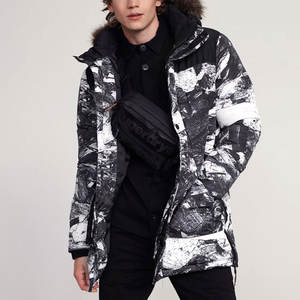 Veste parka longue d'hiver personnalisée en sublimation, respirante, grande taille, pour homme, à capuche - Product Image 3