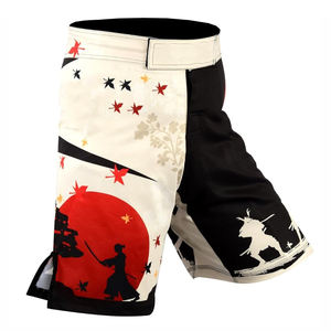 Pantalones cortos MMA de dos colores personalizados de la mejor calidad, paneles gráficos de doble cara, tela elástica para cintura de Velcro, venta superior, ropa de artes marciales - Product Image 2