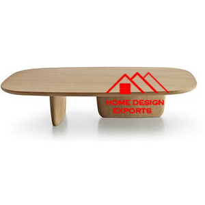 Mesa de centro de madera personalizada y tallada de forma ovalada para muebles de sala de estar mesa de centro decorativa hecha a mano de lujo - Product Image 6