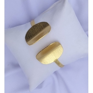 Handmade Classic Gold Plated Brass Cuff Bracelets Geometric Shape Patterned <b>Bangles</b> - Product Image 6