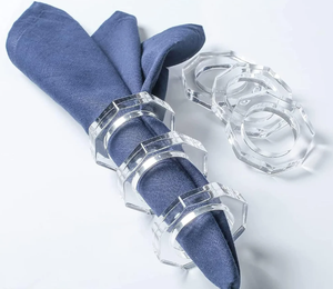 Anillos de servilletas de nácar de resina hechos a mano, negro y Pantone con remolinos, purpurina y diseños de lunares, estilo Ángel para cenar - Product Image 5