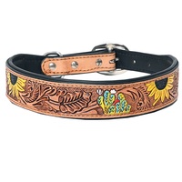 Collier pour chien en cuir véritable fait main, réglable, orné de bijoux, en acier inoxydable, durable, pour chiens de taille moyenne/grande, Pitbull