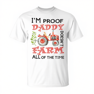 T-shirt pour enfants - Je prouve que papa ne fait pas la ferme toute la journée pour les filles et les garçons agriculteurs - Vêtements promotionnels - Product Image 2