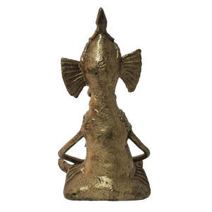 Escultura Dhokra Única de Mukherjee Handicrafts, Pieza Decorativa de 20.2x6.4x10cm - Product Image 4